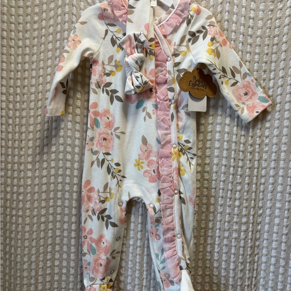 Baby Essentials Other - Baby Essentials Floral One Piece with Pink and Yellow